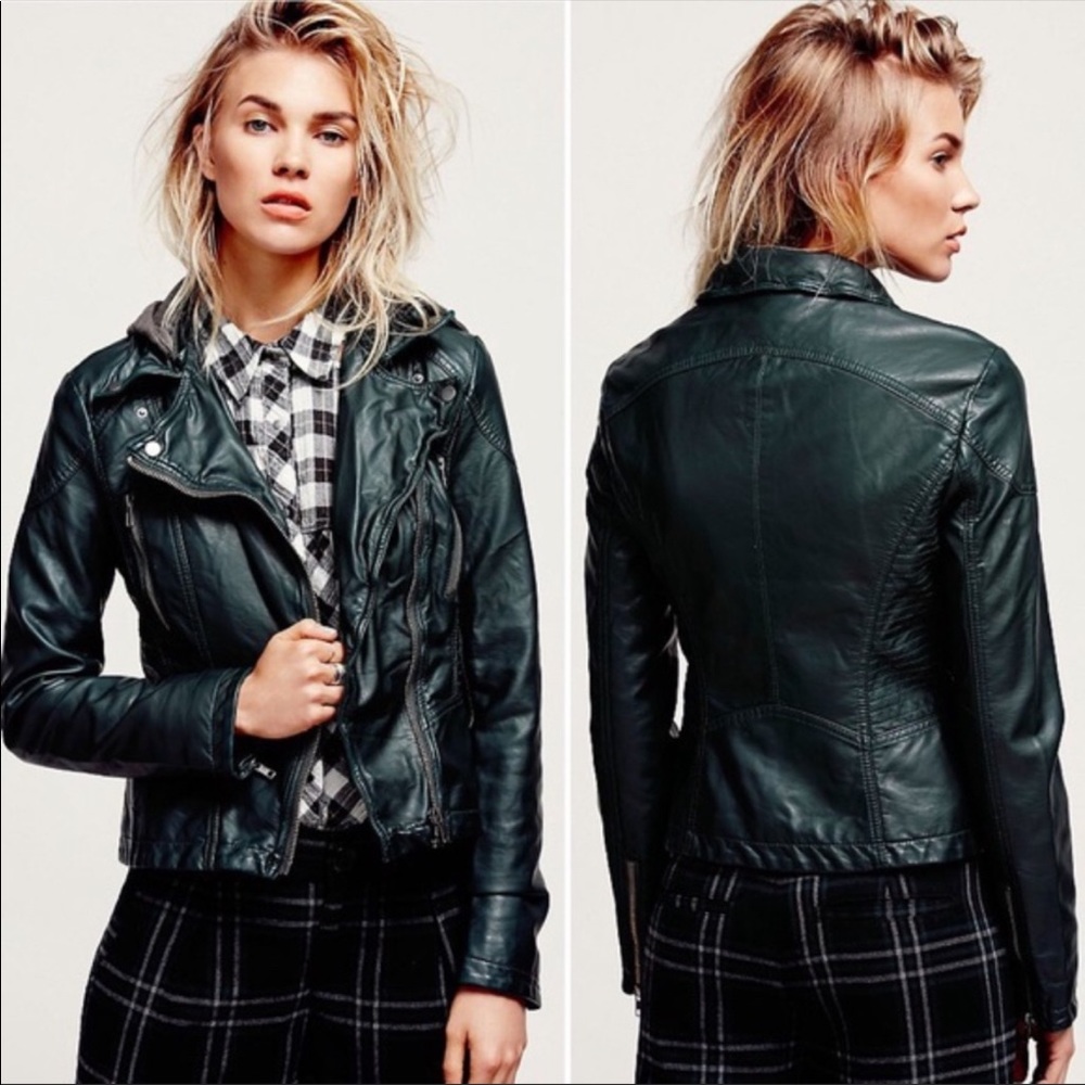 Free People vegan leather moto jacket